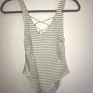 Striped body suit